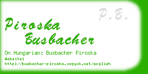 piroska busbacher business card